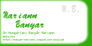 mariann banyar business card