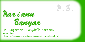 mariann banyar business card